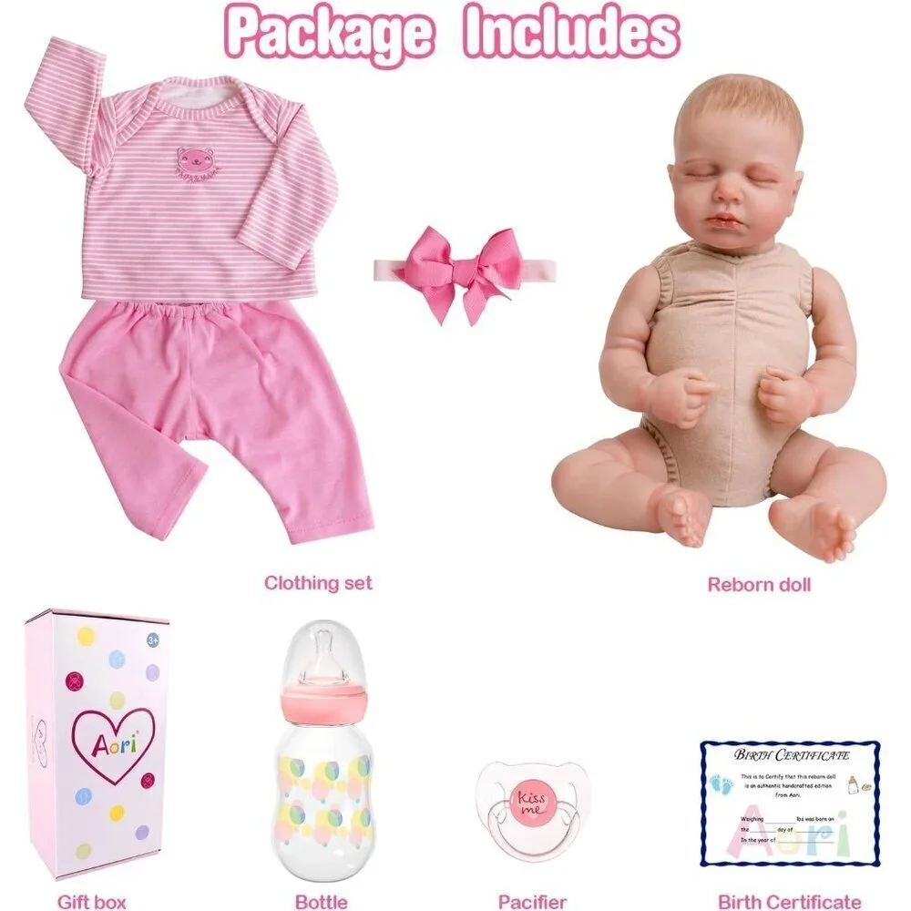 🆕20inch Soft Cloth Body Newborn Baby Dolls Poseable Limbs Real Life Doll Girl